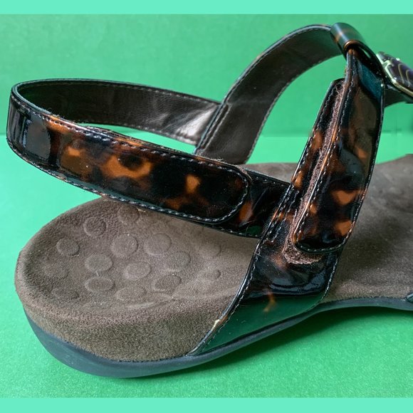 Vionic Amber Tortoise Leather Adjustable Sandal - Picture 4 of 9